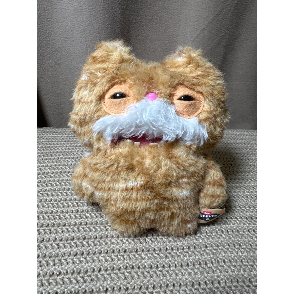 Zuru Fuggler Stickface Funny Ugly Monster Plush Orange Tabby Cat White Mustache